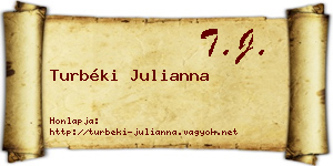Turbéki Julianna névjegykártya