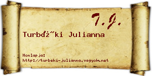 Turbéki Julianna névjegykártya